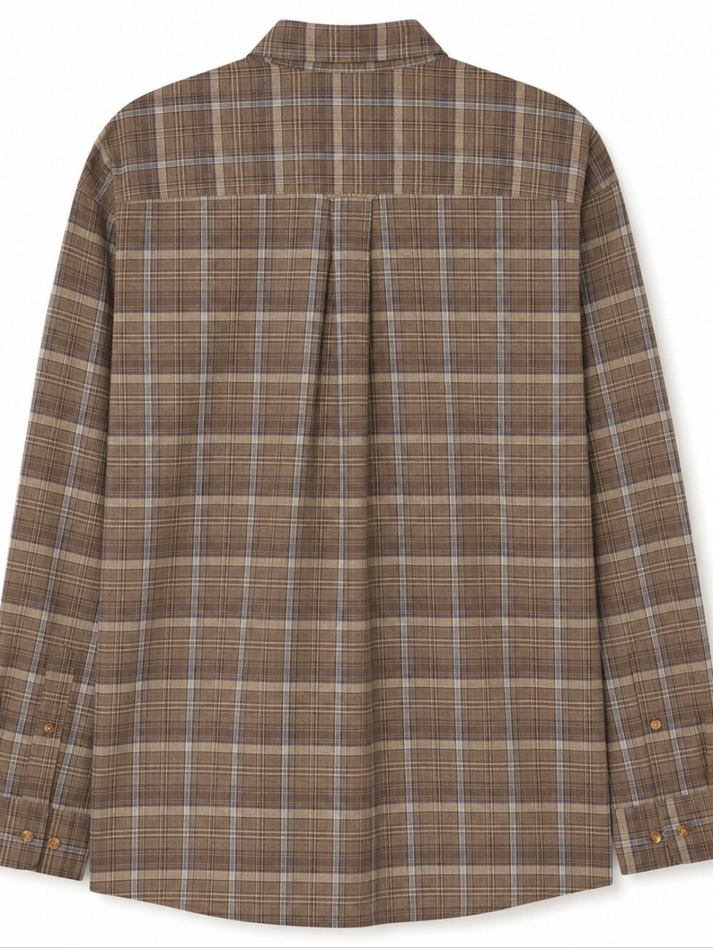 Nautica Cotton Poplin Plaid Button Down Shirt Brown Blue 2X Relaxed Fit Casual - Picture 3 of 14